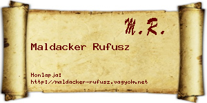 Maldacker Rufusz névjegykártya